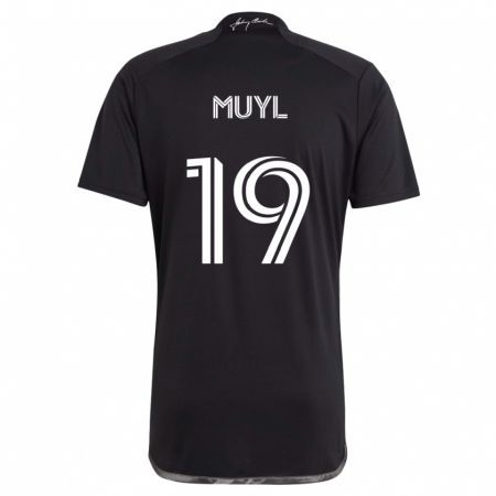 Kandiny Enfant Maillot Alex Muyl #19 Noir Tenues Extérieur 2024/25 T-Shirt