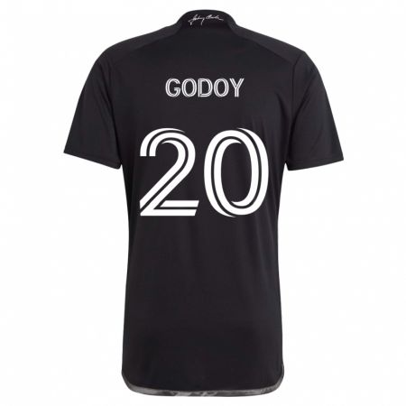 Kandiny Enfant Maillot Aníbal Godoy #20 Noir Tenues Extérieur 2024/25 T-Shirt