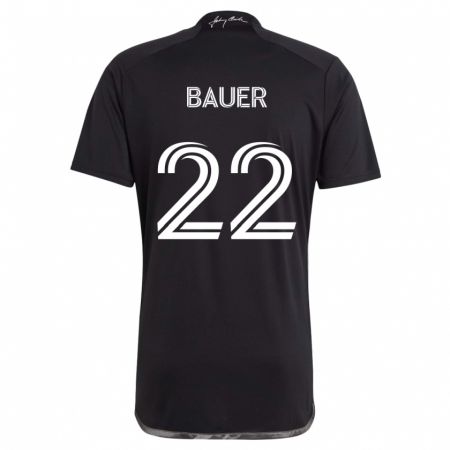 Kandiny Enfant Maillot Josh Bauer #22 Noir Tenues Extérieur 2024/25 T-Shirt