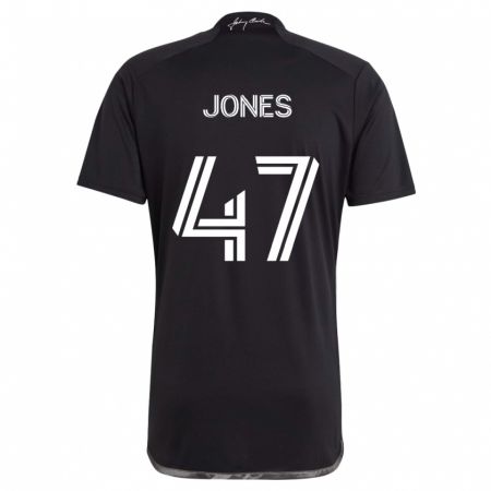 Kandiny Enfant Maillot Isaiah Jones #47 Noir Tenues Extérieur 2024/25 T-Shirt