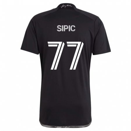 Kandiny Enfant Maillot Adem Sipić #77 Noir Tenues Extérieur 2024/25 T-Shirt