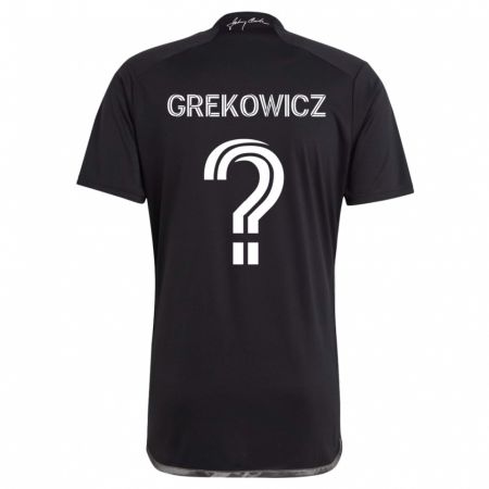 Kandiny Enfant Maillot Jacob Grekowicz #0 Noir Tenues Extérieur 2024/25 T-Shirt