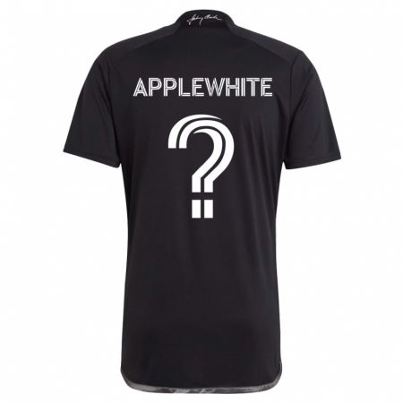 Kandiny Enfant Maillot Christopher Applewhite #0 Noir Tenues Extérieur 2024/25 T-Shirt