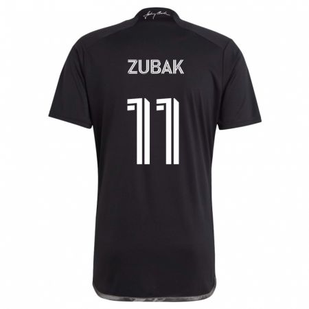 Kandiny Enfant Maillot Ethan Zubak #11 Noir Tenues Extérieur 2024/25 T-Shirt