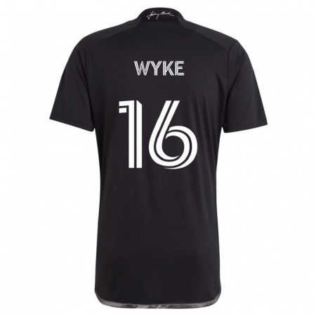 Kandiny Enfant Maillot Laurence Wyke #16 Noir Tenues Extérieur 2024/25 T-Shirt