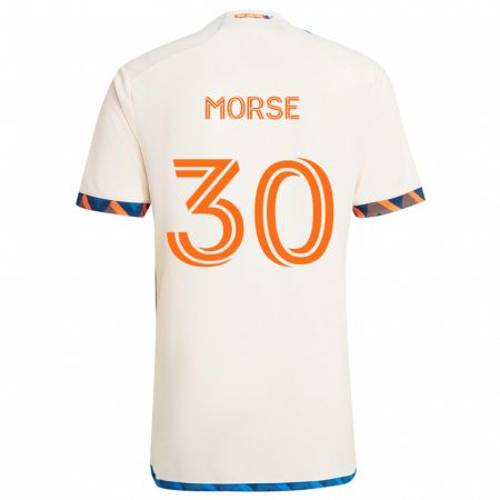 Kandiny Enfant Maillot Hunter Morse #30 Blanc Orange Tenues Extérieur 2024/25 T-Shirt