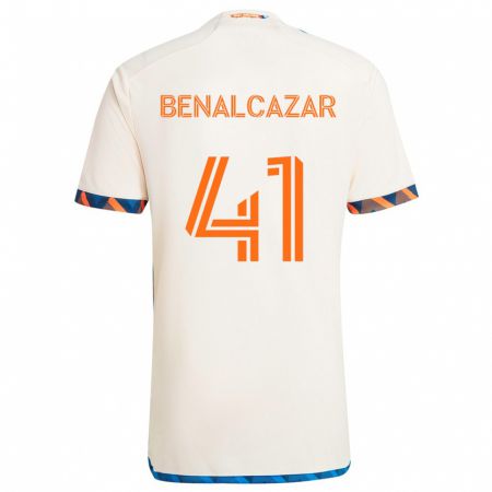 Kandiny Enfant Maillot Nico Benalcázar #41 Blanc Orange Tenues Extérieur 2024/25 T-Shirt