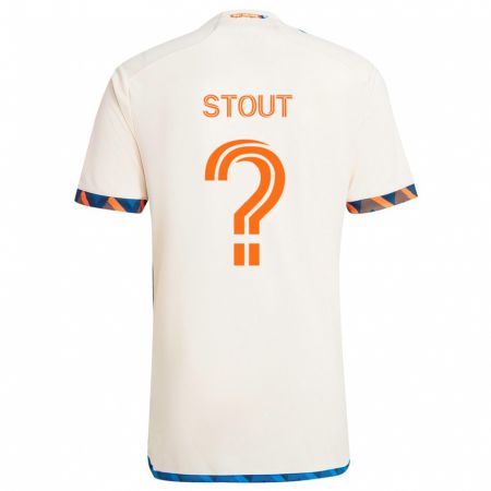 Kandiny Enfant Maillot Connor Stout #0 Blanc Orange Tenues Extérieur 2024/25 T-Shirt