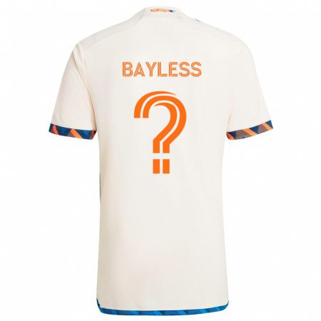 Kandiny Enfant Maillot Blake Bayless #0 Blanc Orange Tenues Extérieur 2024/25 T-Shirt