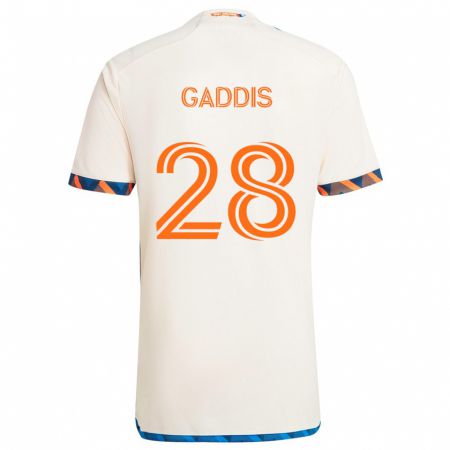 Kandiny Enfant Maillot Raymon Gaddis #28 Blanc Orange Tenues Extérieur 2024/25 T-Shirt