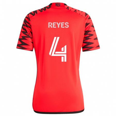 Kandiny Enfant Maillot Andrés Reyes #4 Rouge Noir Blanc Tenues Extérieur 2024/25 T-Shirt