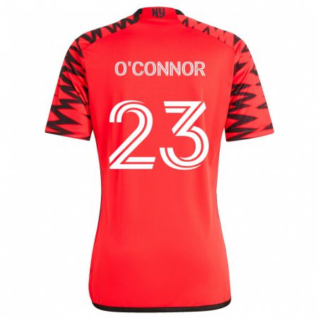 Kandiny Enfant Maillot Aidan O'connor #23 Rouge Noir Blanc Tenues Extérieur 2024/25 T-Shirt