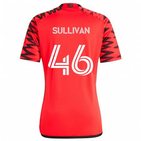 Kandiny Enfant Maillot Dylan Sullivan #46 Rouge Noir Blanc Tenues Extérieur 2024/25 T-Shirt