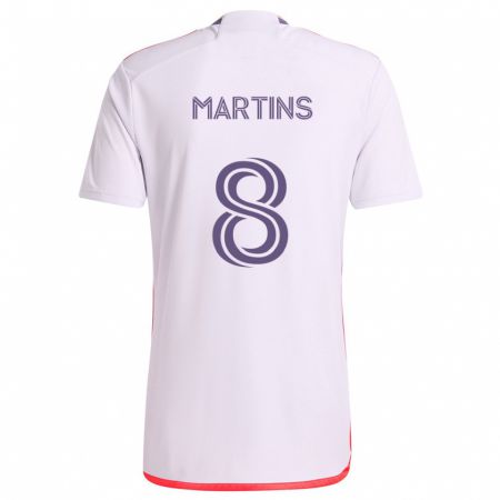 Kandiny Enfant Maillot Felipe Martins #8 Blanc Rouge Violet Tenues Extérieur 2024/25 T-Shirt