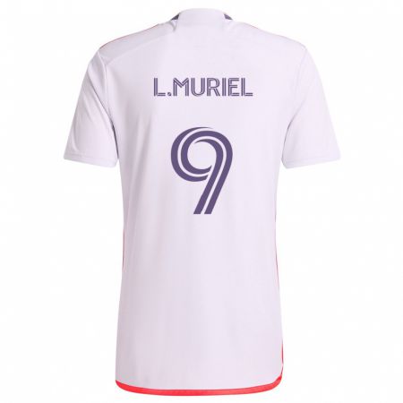 Kandiny Enfant Maillot Luis Muriel #9 Blanc Rouge Violet Tenues Extérieur 2024/25 T-Shirt