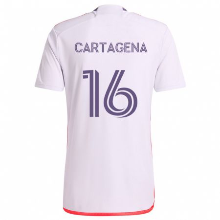 Kandiny Enfant Maillot Wilder Cartagena #16 Blanc Rouge Violet Tenues Extérieur 2024/25 T-Shirt