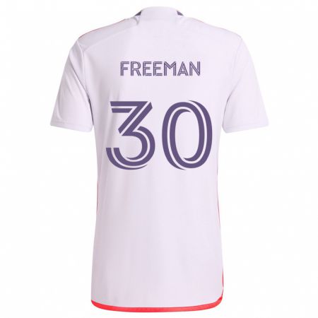 Kandiny Enfant Maillot Alex Freeman #30 Blanc Rouge Violet Tenues Extérieur 2024/25 T-Shirt