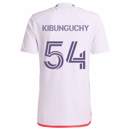 Kandiny Enfant Maillot Nabi Kibunguchy #54 Blanc Rouge Violet Tenues Extérieur 2024/25 T-Shirt