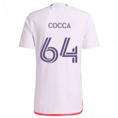 Kandiny Enfant Maillot Manuel Cocca #64 Blanc Rouge Violet Tenues Extérieur 2024/25 T-Shirt