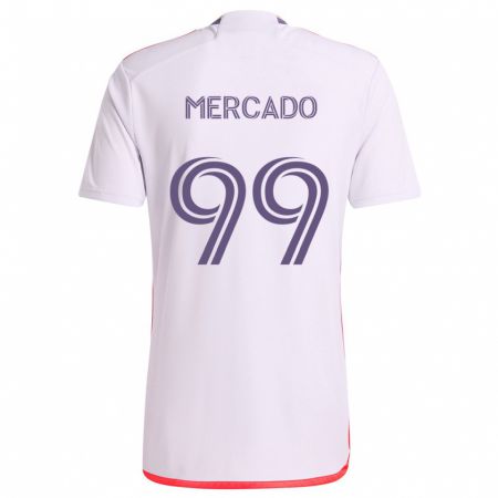 Kandiny Enfant Maillot Carlos Mercado #99 Blanc Rouge Violet Tenues Extérieur 2024/25 T-Shirt