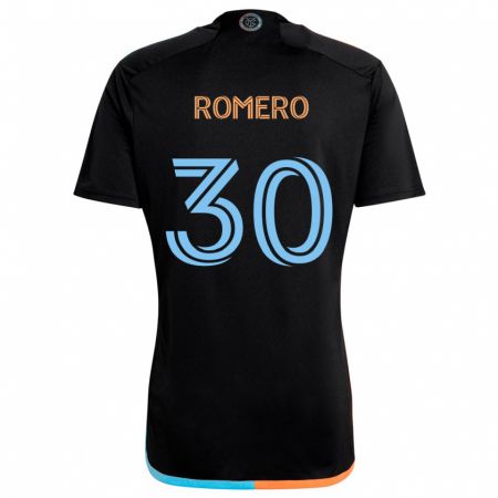 Kandiny Enfant Maillot Tomás Romero #30 Noir Orange Bleu Tenues Extérieur 2024/25 T-Shirt