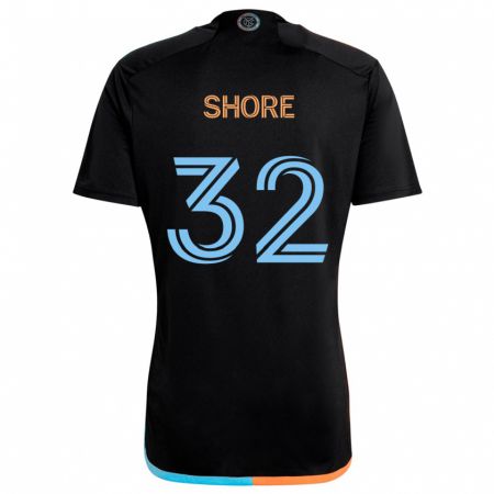 Kandiny Enfant Maillot Jonathan Shore #32 Noir Orange Bleu Tenues Extérieur 2024/25 T-Shirt