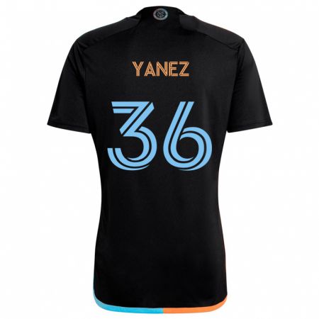 Kandiny Enfant Maillot Zidane Yañez #36 Noir Orange Bleu Tenues Extérieur 2024/25 T-Shirt