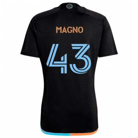 Kandiny Enfant Maillot Talles Magno #43 Noir Orange Bleu Tenues Extérieur 2024/25 T-Shirt