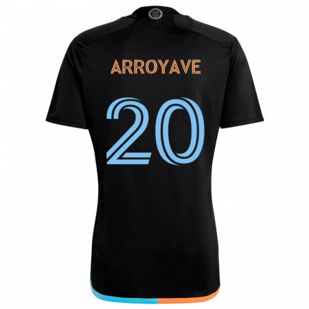 Kandiny Enfant Maillot Jacob Arroyave #20 Noir Orange Bleu Tenues Extérieur 2024/25 T-Shirt