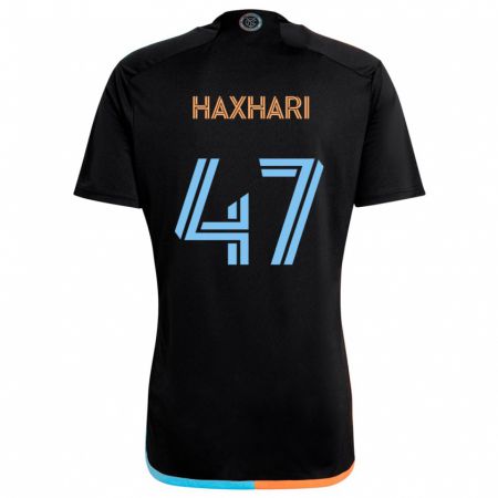 Kandiny Enfant Maillot Klevis Haxhari #47 Noir Orange Bleu Tenues Extérieur 2024/25 T-Shirt