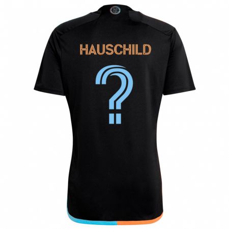 Kandiny Enfant Maillot Alexander Hauschild #0 Noir Orange Bleu Tenues Extérieur 2024/25 T-Shirt