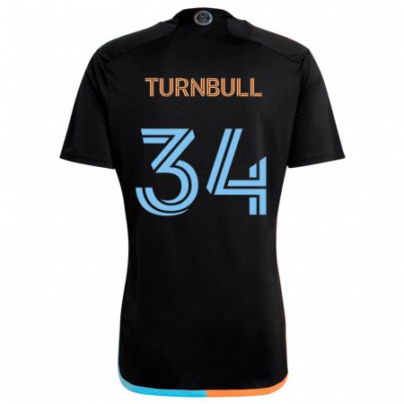 Kandiny Enfant Maillot Stephen Turnbull #34 Noir Orange Bleu Tenues Extérieur 2024/25 T-Shirt