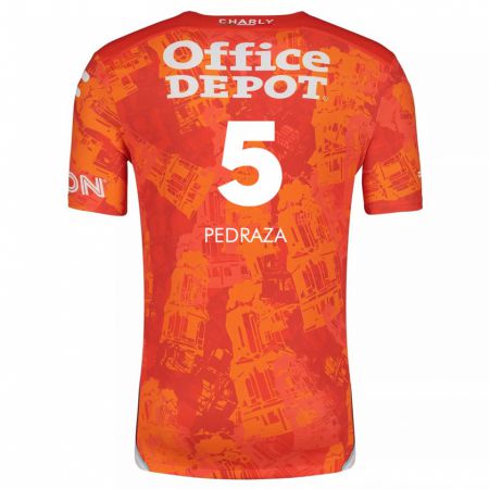 Kandiny Enfant Maillot Pedro Pedraza #5 Orange White Tenues Extérieur 2024/25 T-Shirt