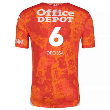 Kandiny Enfant Maillot Nelson Deossa #6 Orange White Tenues Extérieur 2024/25 T-Shirt