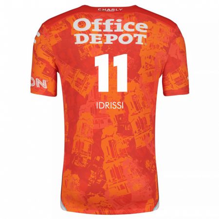 Kandiny Enfant Maillot Oussama Idrissi #11 Orange White Tenues Extérieur 2024/25 T-Shirt