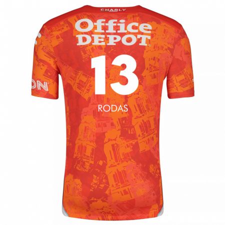 Kandiny Enfant Maillot Carlos Rodas #13 Orange White Tenues Extérieur 2024/25 T-Shirt