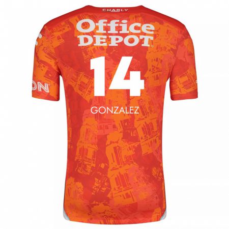 Kandiny Enfant Maillot Arturo González #14 Orange White Tenues Extérieur 2024/25 T-Shirt