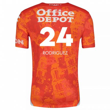 Kandiny Enfant Maillot Luis Rodríguez #24 Orange White Tenues Extérieur 2024/25 T-Shirt