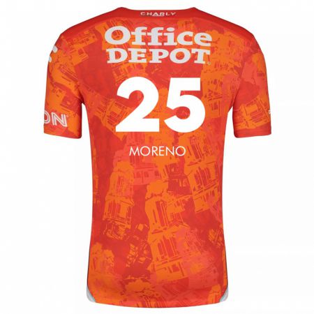 Kandiny Enfant Maillot Carlos Moreno #25 Orange White Tenues Extérieur 2024/25 T-Shirt