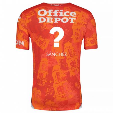 Kandiny Enfant Maillot Leonardo Sánchez #0 Orange White Tenues Extérieur 2024/25 T-Shirt