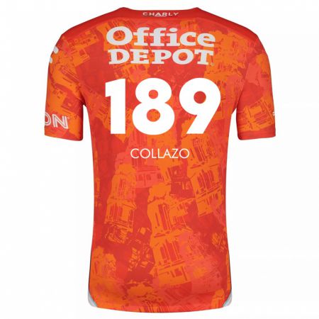 Kandiny Enfant Maillot David Collazo #189 Orange White Tenues Extérieur 2024/25 T-Shirt