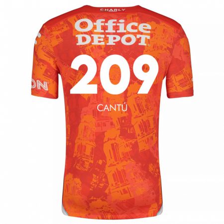 Kandiny Enfant Maillot Juan Cantú #209 Orange White Tenues Extérieur 2024/25 T-Shirt