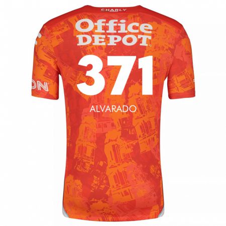 Kandiny Enfant Maillot Brandon Alvarado #371 Orange White Tenues Extérieur 2024/25 T-Shirt