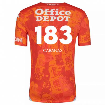 Kandiny Enfant Maillot Mauricio Cabañas #183 Orange White Tenues Extérieur 2024/25 T-Shirt