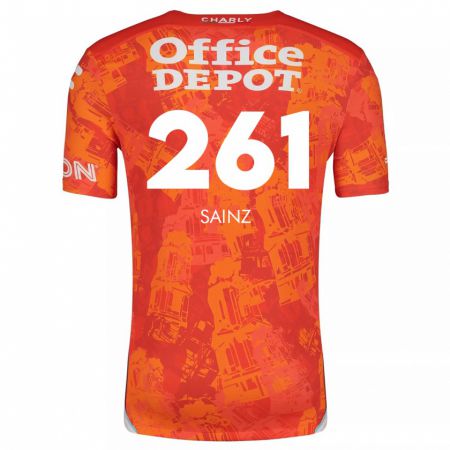 Kandiny Enfant Maillot Diego Sáinz #261 Orange White Tenues Extérieur 2024/25 T-Shirt