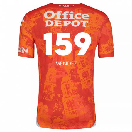 Kandiny Enfant Maillot Daniel Méndez #159 Orange White Tenues Extérieur 2024/25 T-Shirt