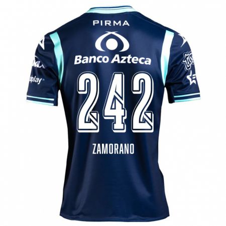 Kandiny Enfant Maillot Leonardo Zamorano #242 Bleu Marine Tenues Extérieur 2024/25 T-Shirt