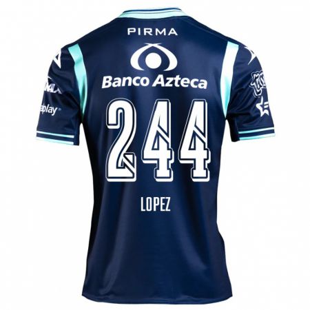 Kandiny Enfant Maillot Daniel López #244 Bleu Marine Tenues Extérieur 2024/25 T-Shirt