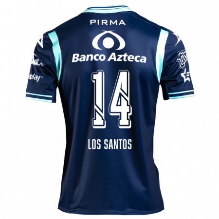 Kandiny Enfant Maillot Lucas De Los Santos #14 Bleu Marine Tenues Extérieur 2024/25 T-Shirt