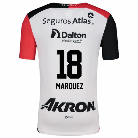 Kandiny Enfant Maillot Jeremy Márquez #18 Blanc Rouge Noir Tenues Extérieur 2024/25 T-Shirt